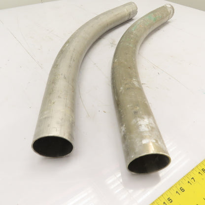2-1/2" OD Stainless Steel Elbow Exhaust Tube Conduit Lot Of 2