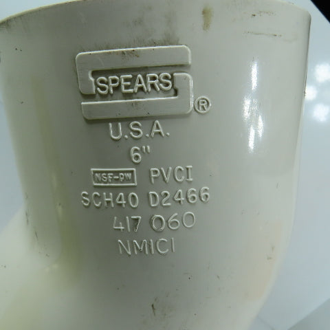 Spears 417 060 6" Schedule 40 45 Degree PVC Elbow Pipe Fitting