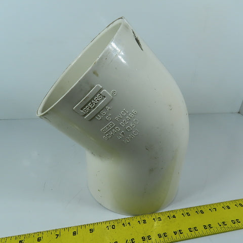 Spears 417 060 6" Schedule 40 45 Degree PVC Elbow Pipe Fitting
