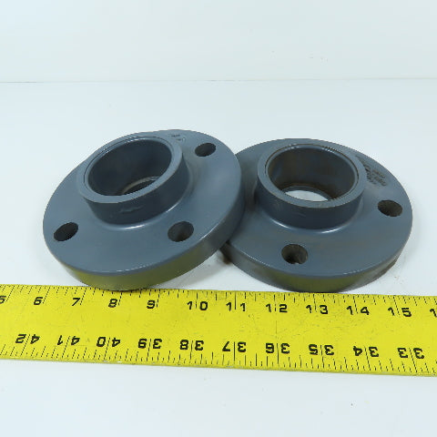 GSR 02467 2" Schedule 80 PVC Pipe Flange Fittings Lot of 2