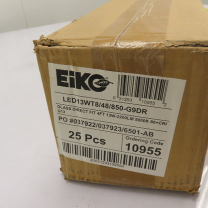 Eiko LED13WT8/48/850-G9DR Glass Direct Fit 4' LED Tube 13W-2200LM Lot Of 25