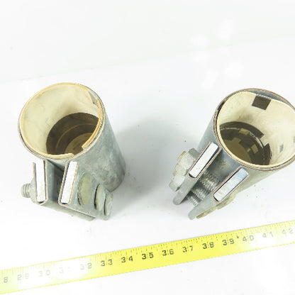2-1/2" Galvanized Compression Pipe Sleeve Coupling 3-Bolt 6" Tall Lot of 2
