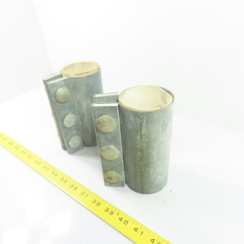 2-1/2" Galvanized Compression Pipe Sleeve Coupling 3-Bolt 6" Tall Lot of 2