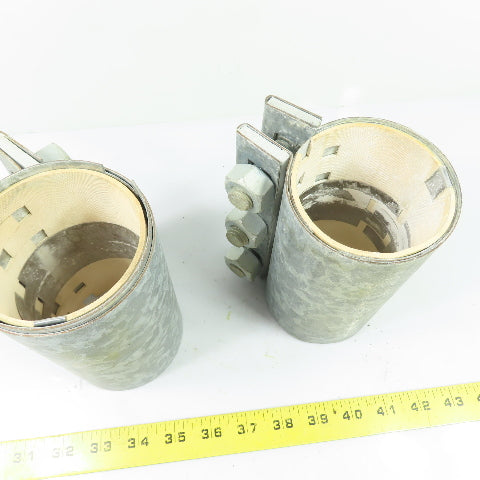 3" Galvanized Compression Pipe Sleeve Coupling 3-Bolt 6" Tall Lot of 2