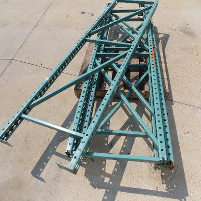 24" Wide x 93" Tall Tear Drop Pallet Racking Upright Lot Of 4