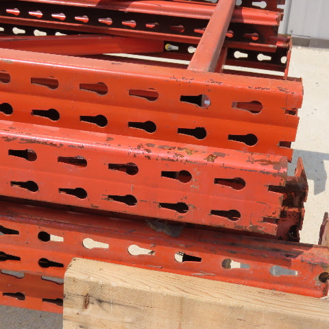 Paltier 27-1/2" x 120" Tall Keyhole Pallet Racking Uprights Lot Of 5