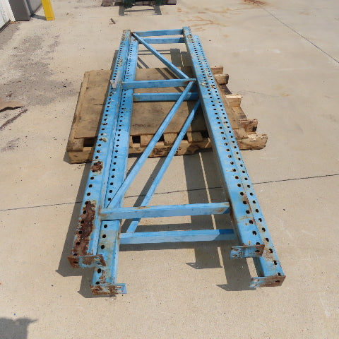 28" x 106" Tall Tear Drop Style Pallet Racking Uprights Lot Of 2