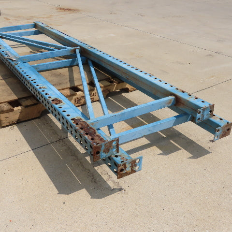 28" x 106" Tall Tear Drop Style Pallet Racking Uprights Lot Of 2