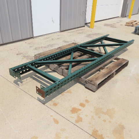 24" x 96" Tall Interlake Style Tear Drop Pallet Racking Uprights Lot Of 2