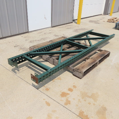 24" x 96" Tall Interlake Style Tear Drop Pallet Racking Uprights Lot Of 2