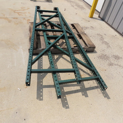 24" x 96" Tall Interlake Style Tear Drop Pallet Racking Uprights Lot Of 2