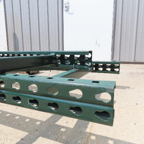 24" x 96" Tall Interlake Style Tear Drop Pallet Racking Uprights Lot Of 2