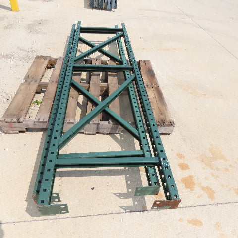24" x 96" Tall Interlake Style Tear Drop Pallet Racking Uprights Lot Of 2