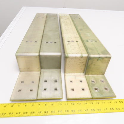 4" Wide Aluminum Bus Bar Off Set 34" OAL Lot Of 4