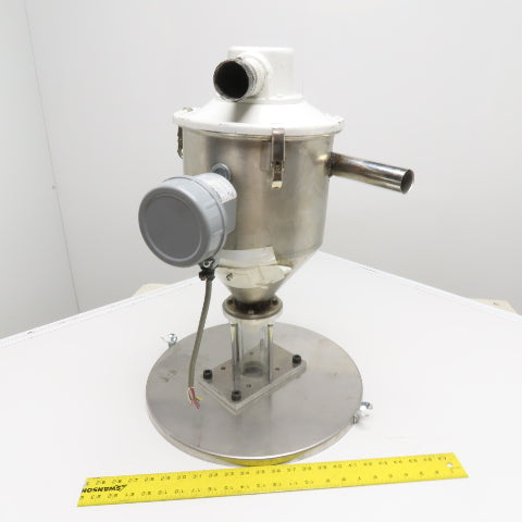 Bulk Powder Unloader Funnel W/ Dust Extraction Hood & PLS2-E-1-1 Level Switch