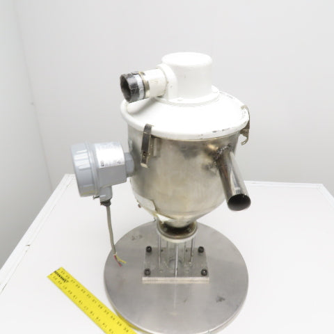 Bulk Powder Unloader Funnel W/ Dust Extraction Hood & PLS2-E-1-1 Level Switch