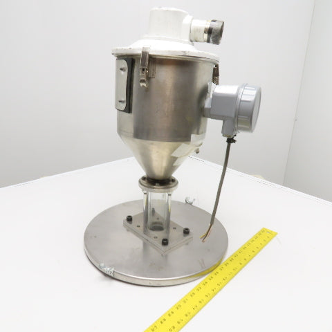 Bulk Powder Unloader Funnel W/ Dust Extraction Hood & PLS2-E-1-1 Level Switch