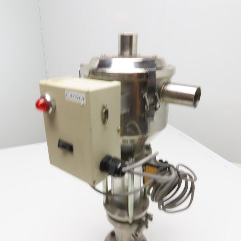 Bulk Powder Granule Unloader Funnel W/ Dust Extraction Hood & Level Sensors