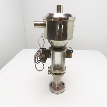 Bulk Powder Granule Unloader Funnel W/ Dust Extraction Hood & Level Sensors
