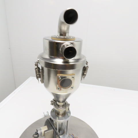 Bulk Powder Granule Unloader Funnel W/ Dust Extraction Hood & Level Sensor
