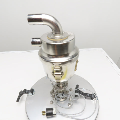 Bulk Powder Granule Unloader Funnel W/ Dust Extraction Hood & Level Sensor