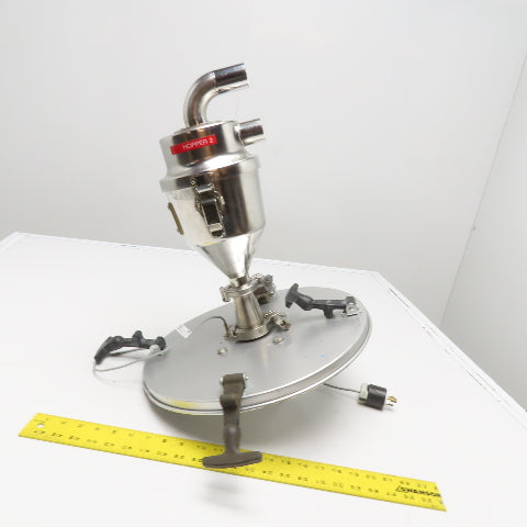 Bulk Powder Granule Unloader Funnel W/ Dust Extraction Hood & Level Sensor