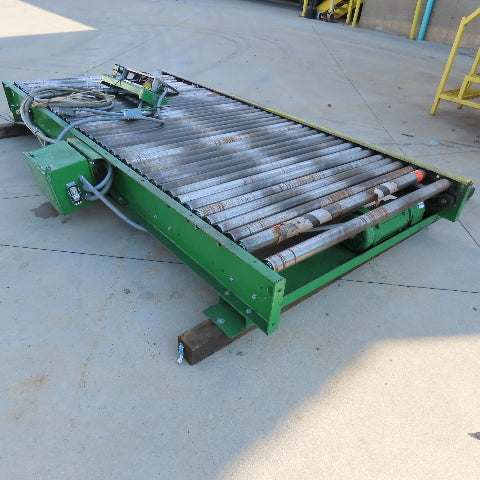 52" Wide x 10' Long Chain Drive Pallet Conveyor 190VDC Tested 15FPM@75VDC