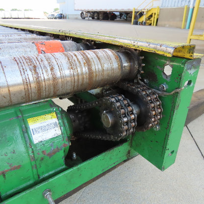 52" Wide x 10' Long Chain Drive Pallet Conveyor 190VDC Tested 15FPM@75VDC