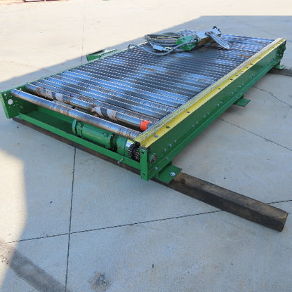 52" Wide x 10' Long Chain Drive Pallet Conveyor 190VDC Tested 15FPM@75VDC