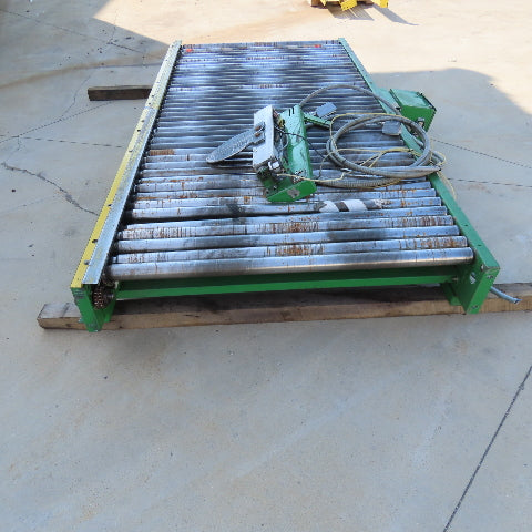 52" Wide x 10' Long Chain Drive Pallet Conveyor 190VDC Tested 15FPM@75VDC