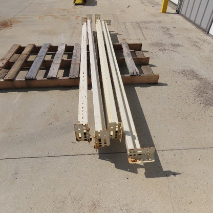 99" x 2-5/8" x 3" Oval Pin Teardrop Horizontal Pallet Rack Shelf Beam Lot Of 4