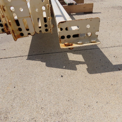 99" x 2-5/8" x 3" Oval Pin Teardrop Horizontal Pallet Rack Shelf Beam Lot Of 4
