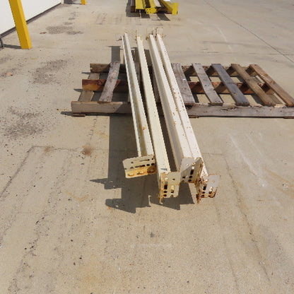 99" x 2-5/8" x 3" Oval Pin Teardrop Horizontal Pallet Rack Shelf Beam Lot Of 4
