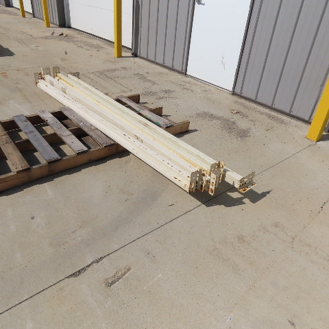 99" x 2-5/8" x 3" Oval Pin Teardrop Horizontal Pallet Rack Shelf Beam Lot Of 4