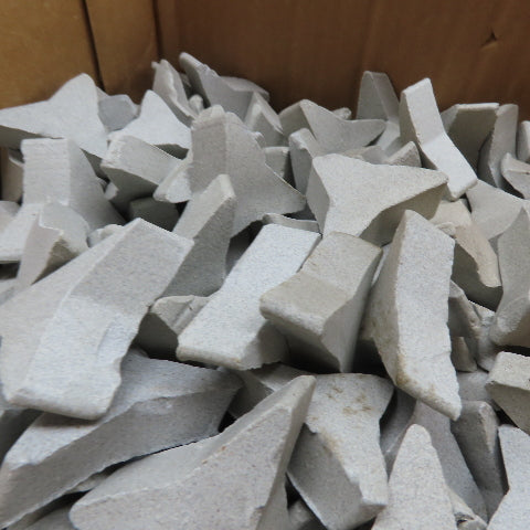 Fortune AC3S22 AX90 1-7/8 x 5/8 Angle Cut Triangle Ceramic Tumbling Media 40+lbs