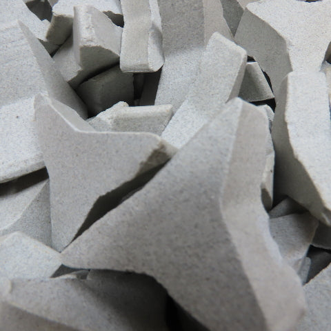 Fortune AC3S22 AX90 1-7/8 x 5/8 Angle Cut Triangle Ceramic Tumbling Media 40+lbs