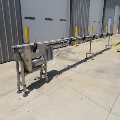4-1/2" Wide x 236" Long Wash Down Narrow Bottle Conveyor 115V 1Ph 32FPM