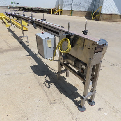 4-1/2" Wide x 236" Long Wash Down Narrow Bottle Conveyor 115V 1Ph 32FPM