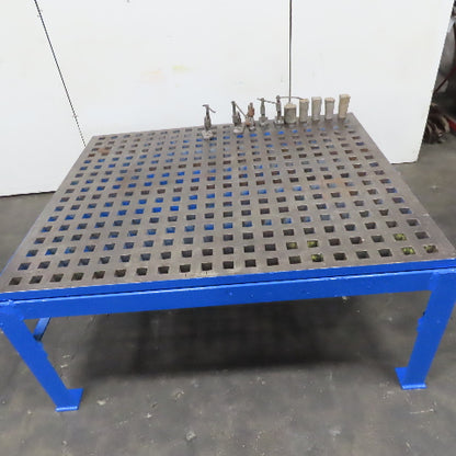 Weldsale 5' x 6' x 2-1/2" Thick Workholding Platen Welding Table W/ Clamps