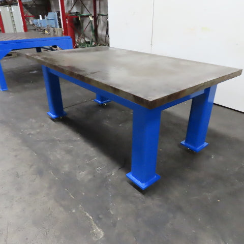 80" x 45-3/4" Steel Top Welding Assembly Table 2-1/2" Thick Top 33" Tall