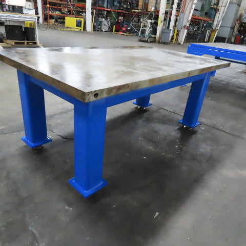 80" x 45-3/4" Steel Top Welding Assembly Table 2-1/2" Thick Top 33" Tall