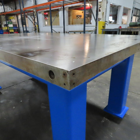 80" x 45-3/4" Steel Top Welding Assembly Table 2-1/2" Thick Top 33" Tall