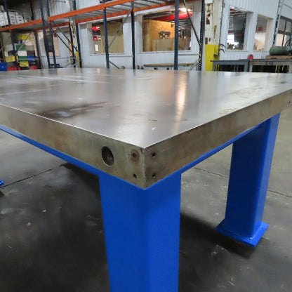 80" x 45-3/4" Steel Top Welding Assembly Table 2-1/2" Thick Top 33" Tall