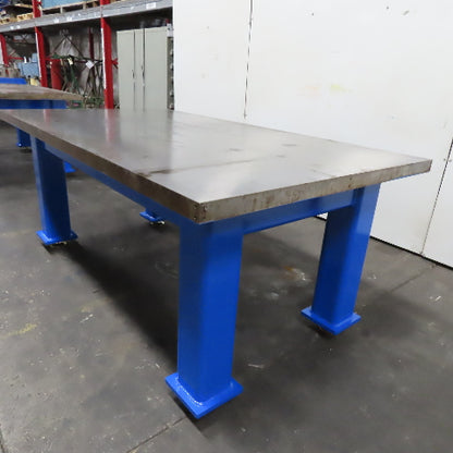 80" x 45-3/4" Steel Top Welding Assembly Table 2-1/2" Thick Top 33" Tall