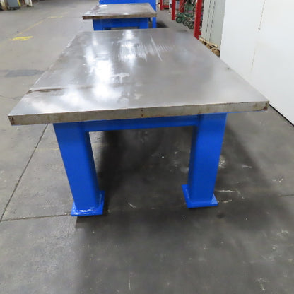 80" x 45-3/4" Steel Top Welding Assembly Table 2-1/2" Thick Top 33" Tall