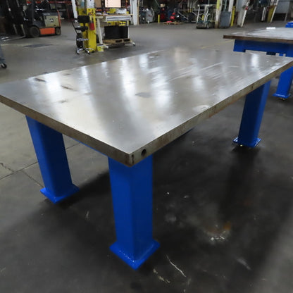 80" x 45-3/4" Steel Top Welding Assembly Table 2-1/2" Thick Top 33" Tall