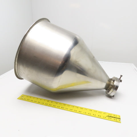 1.5 Cu/Ft Stainless Steel Bulk Material Feeder Funnel 24" Tall