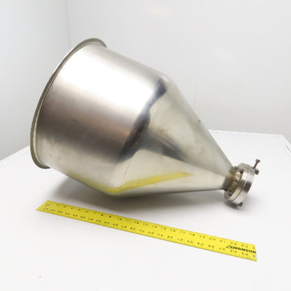 1.5 Cu/Ft Stainless Steel Bulk Material Feeder Funnel 24" Tall