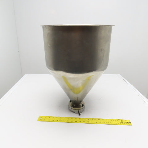1.5 Cu/Ft Stainless Steel Bulk Material Feeder Funnel 24" Tall