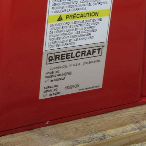 Reelcraft 448F68 1" x 35' Heavy Duty Spring Retractable Hose Reel 250PSI
